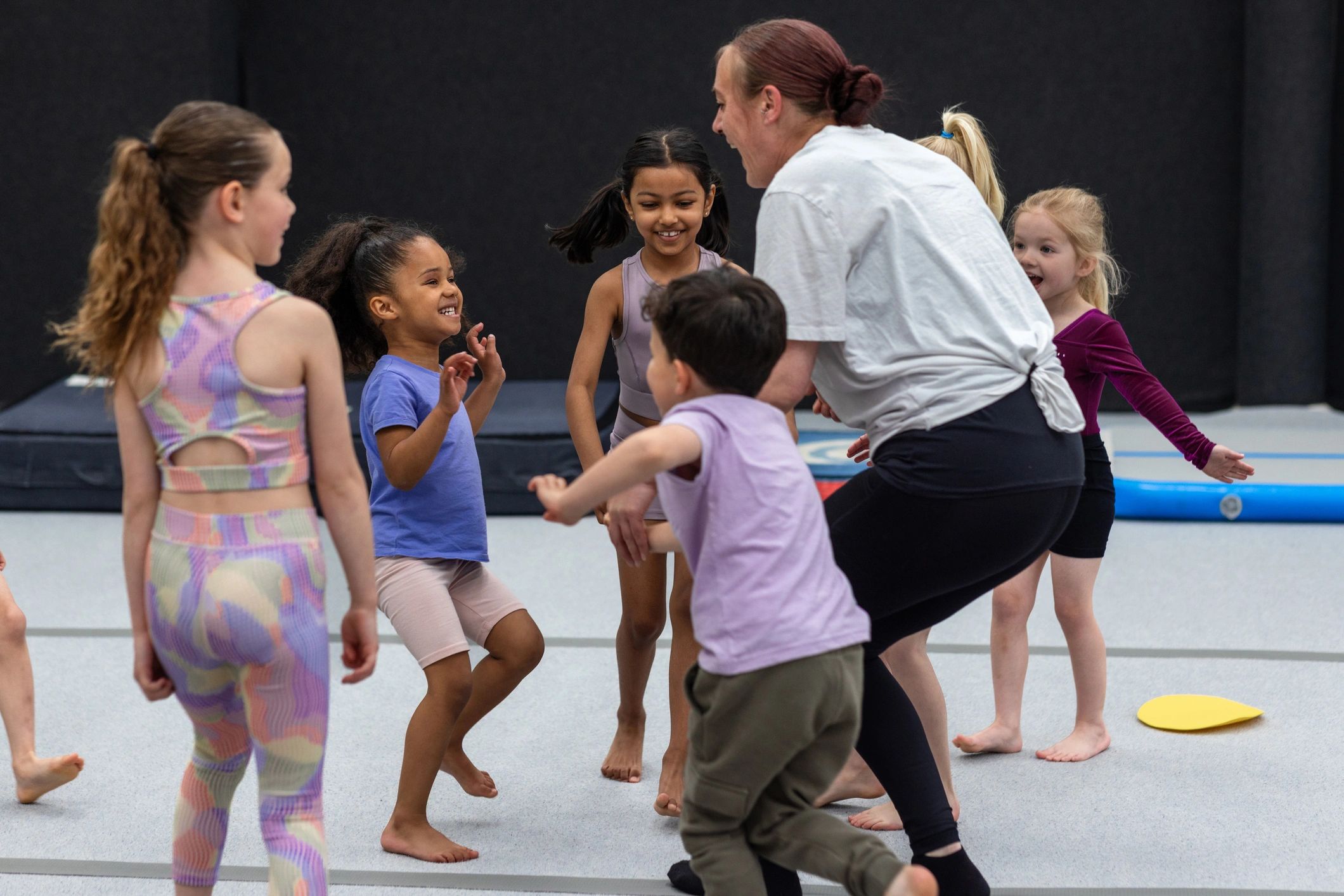 Children enjoying a group movement class
